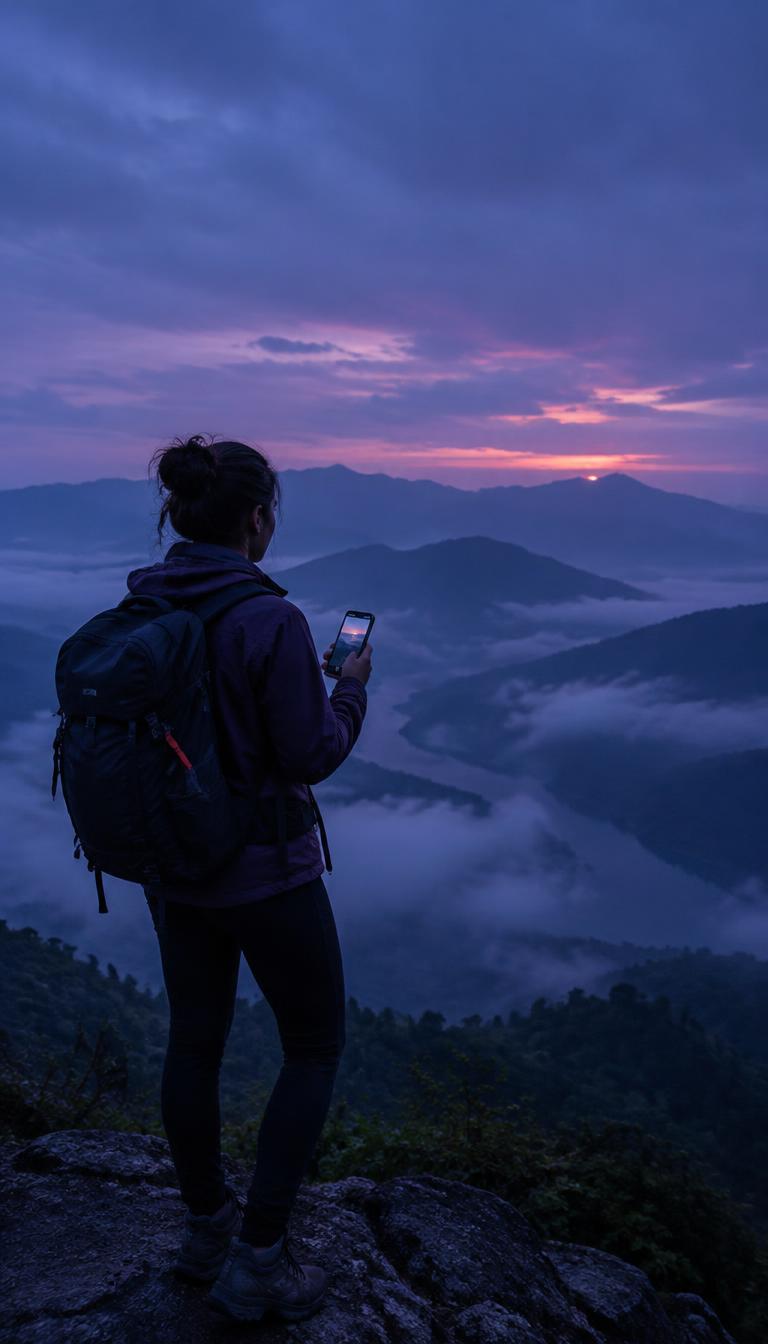 Travel creator on a mountain